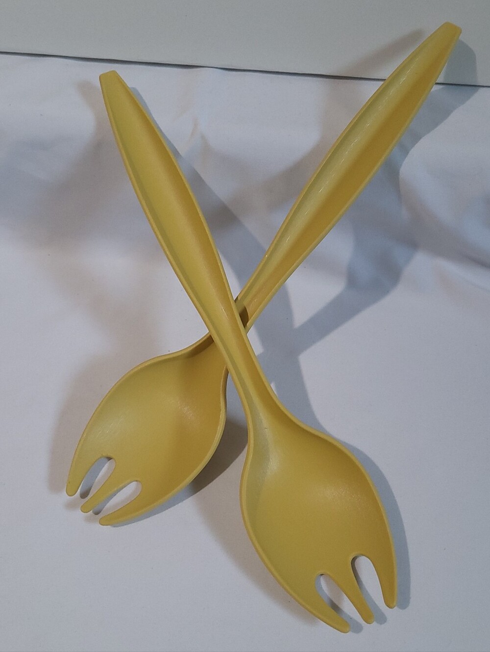 Vintage Tupperware Salad Tongs Harvest Gold